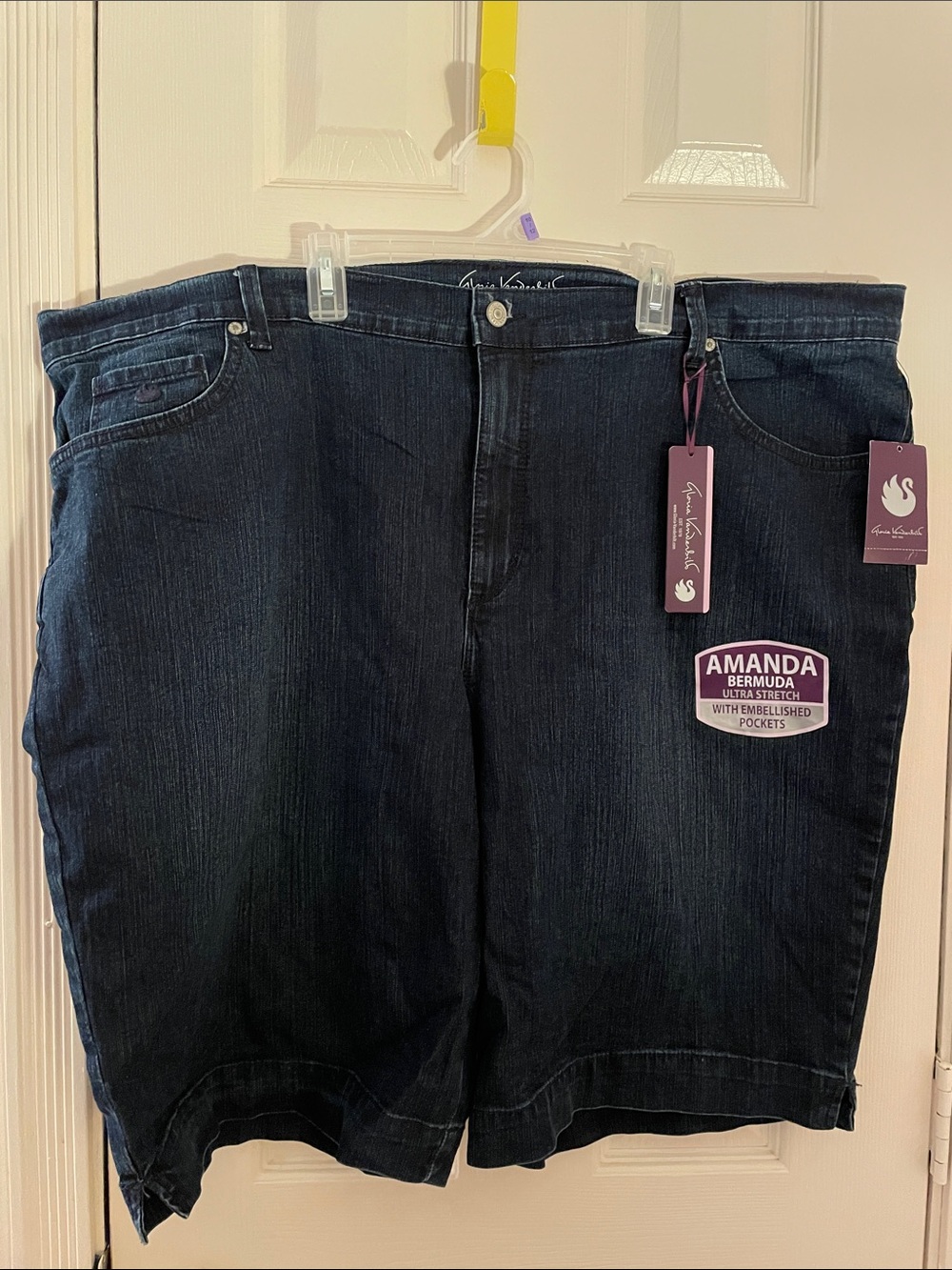 Bermuda Stretch Gloria Vanderbilt 24W Jeans Shorts - Dark Indigo NWT
